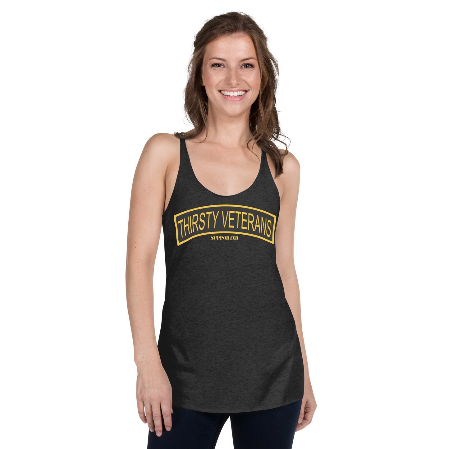 THIRSTY VETERANS SUPPORTER Women's Racerback Tank